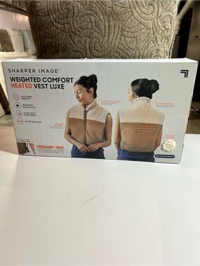 Sharper Image Heated Weighted Comfort Vest in Cream and Tan